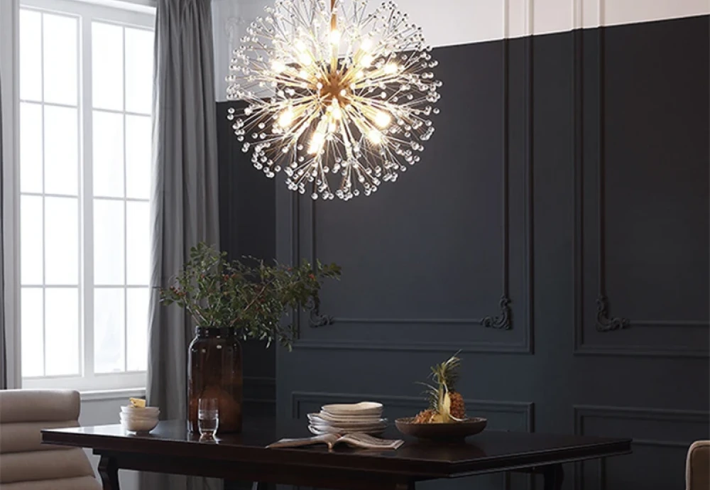 globe chandelier with crystals