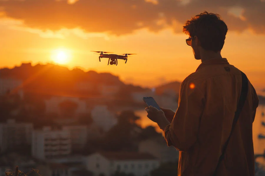 big drone with camera